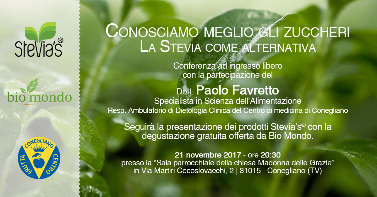 locandina evento Stevia's Bio Mondo a Conegliano